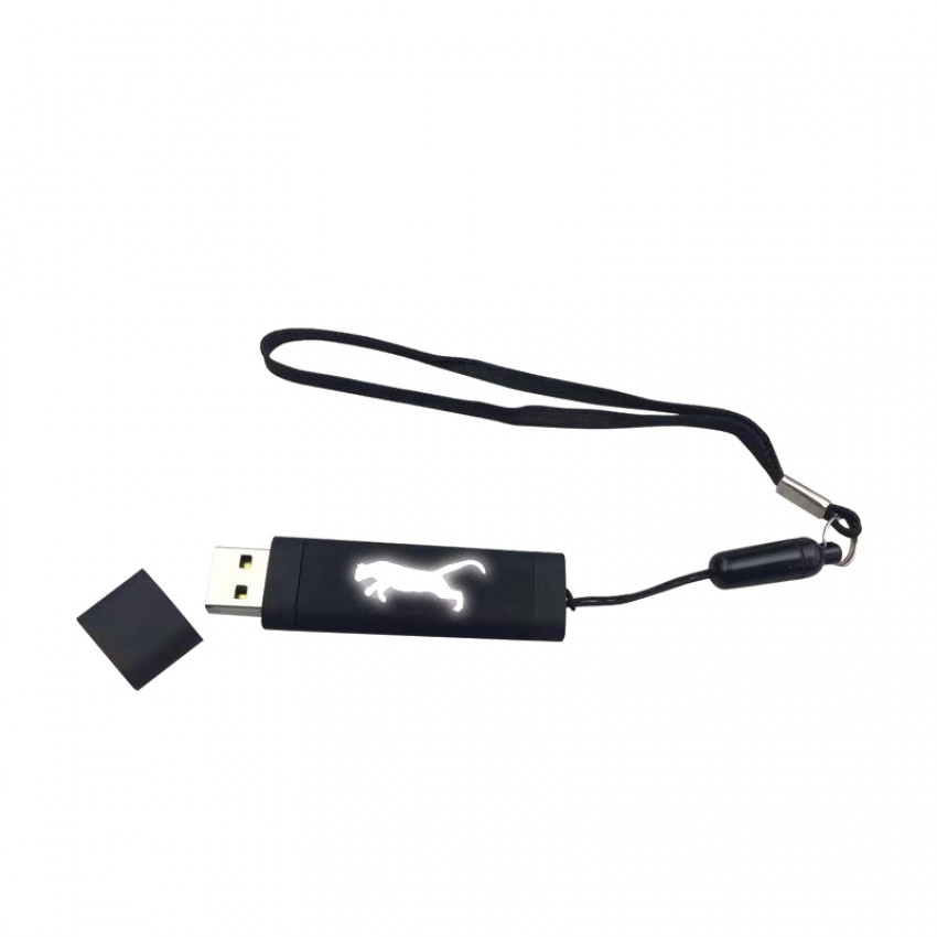 F-200-32 Siyah - Beyaz Işık Işıklı Rubber Usb Bellek 32 GB (KUTUSUZ)