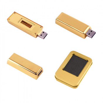 F-207-32 Altın Gold Kutulu Altın Külçesi Kutulu Usb