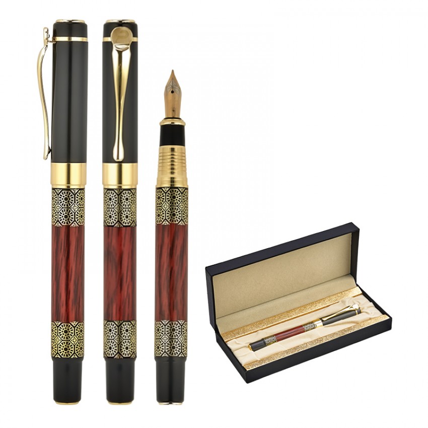 1217-KD Siyah-Gold Metal Dolma Kalem Seti