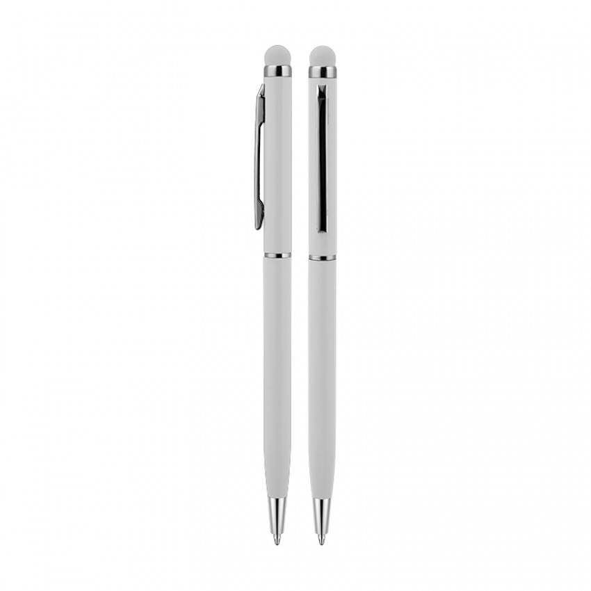 587 Beyaz Metal Tükenmez Touchpen Kalem
