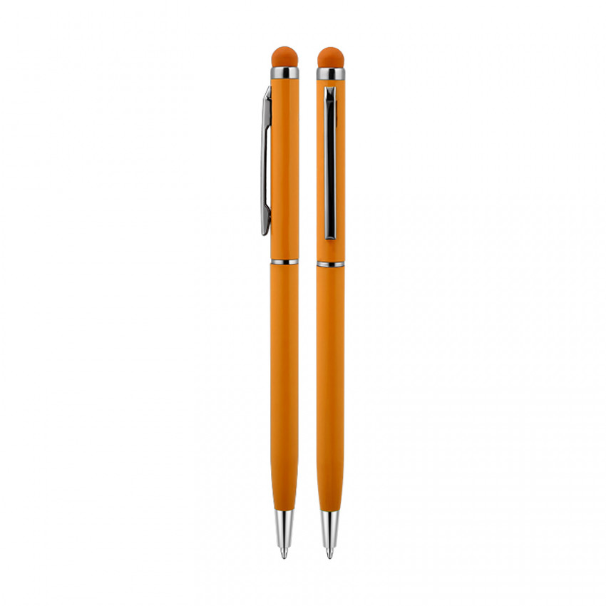 587 Turuncu Metal Tükenmez Touchpen Kalem