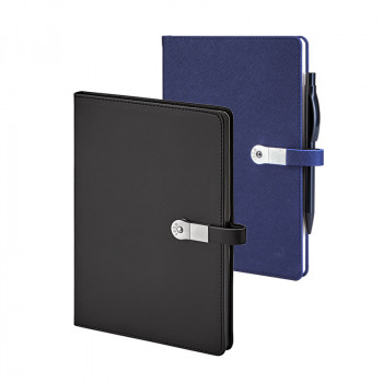 1701 Lacivert Termo Deri Usb'Li Defter