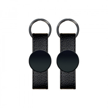 2405 Siyah Metal Suni̇ Deri̇ Anahtarlık