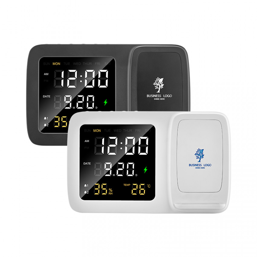 4230 Beyaz Wireless Şarj Cihazı & Dijital Saat