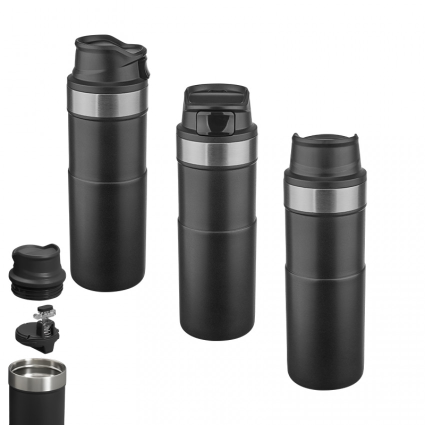 5347 Siyah Çelik Termos / 400 ml