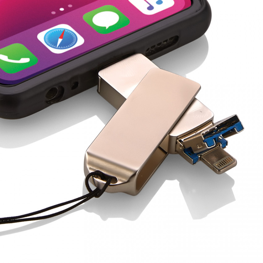 F-202-64 Silver 64 GB OTG Usb Bellek