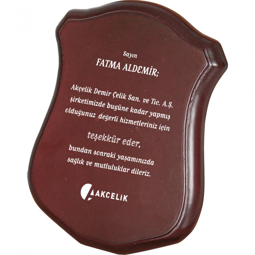 Ahşap Plaket